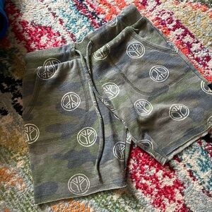Kids Camouflage Peace Sign Shorts
